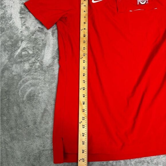 Ohio State Buckeyes Nike Dri-Fit Short Sleeve Polo Shirt Men’s Size Small Red - Picture 12 of 13